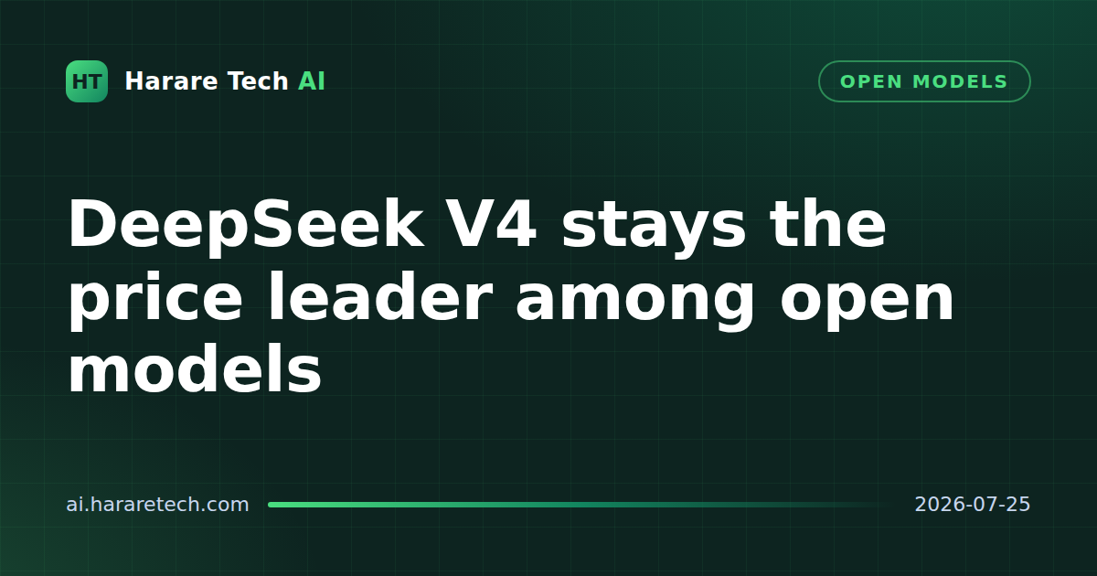 DeepSeek V4 stays the price leader among open models