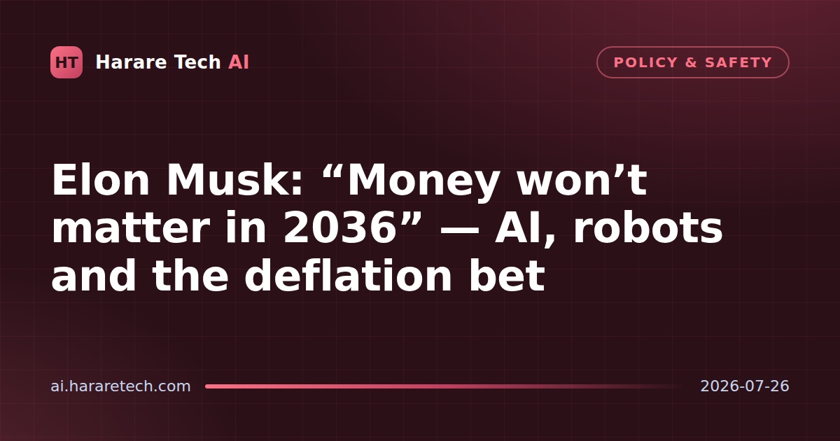 Elon Musk: “Money won’t matter in 2036” — AI, robots and the deflation bet