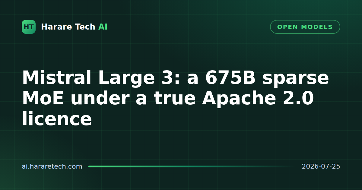 Mistral Large 3: a 675B sparse MoE under a true Apache 2.0 licence